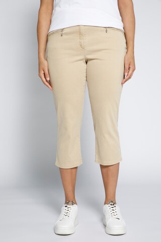 Ulla Popken Regular Pants 'Mony' in Beige: front