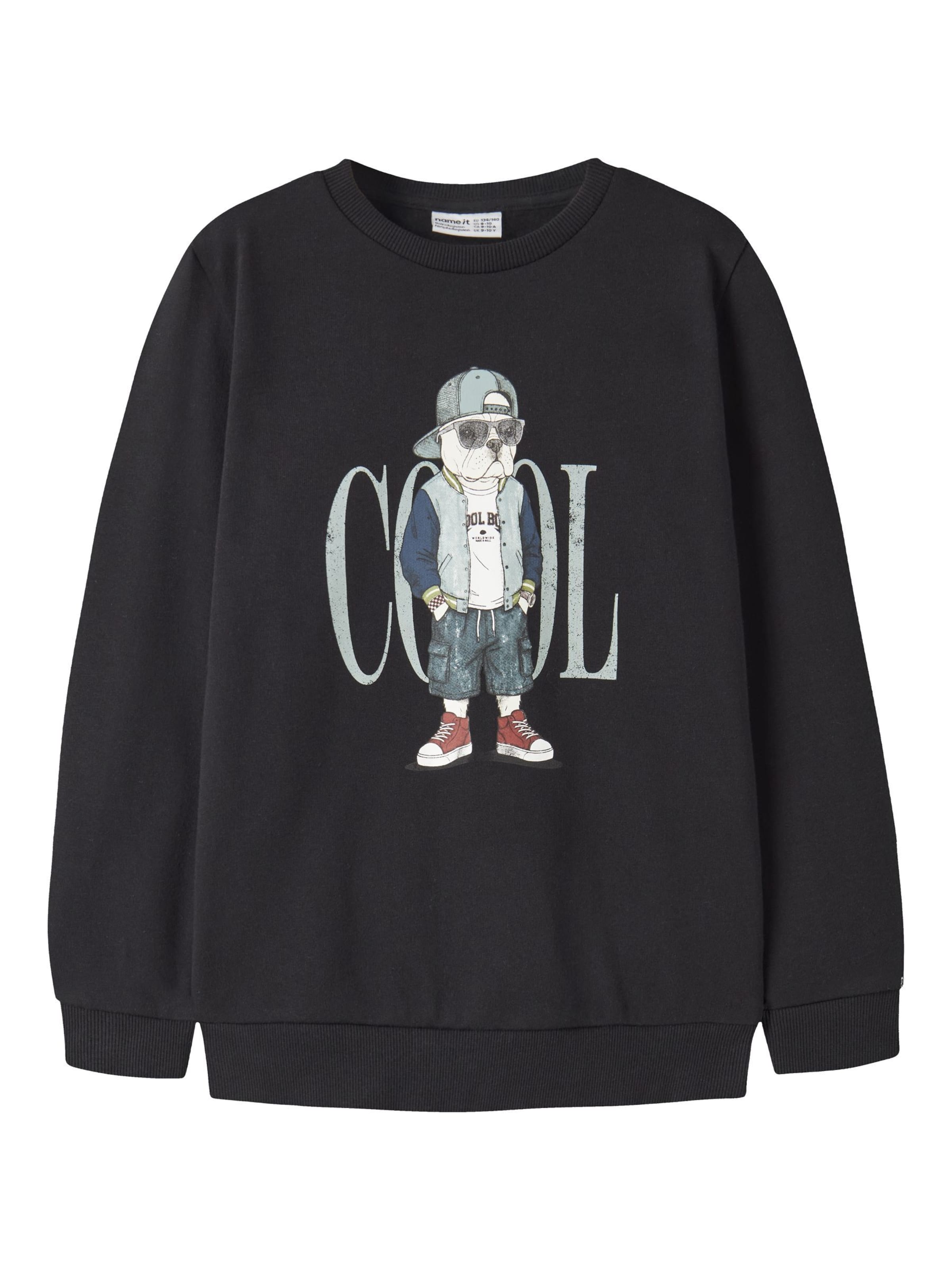 NAME IT Sweatshirt 'NKMOklokken' i sort: forside