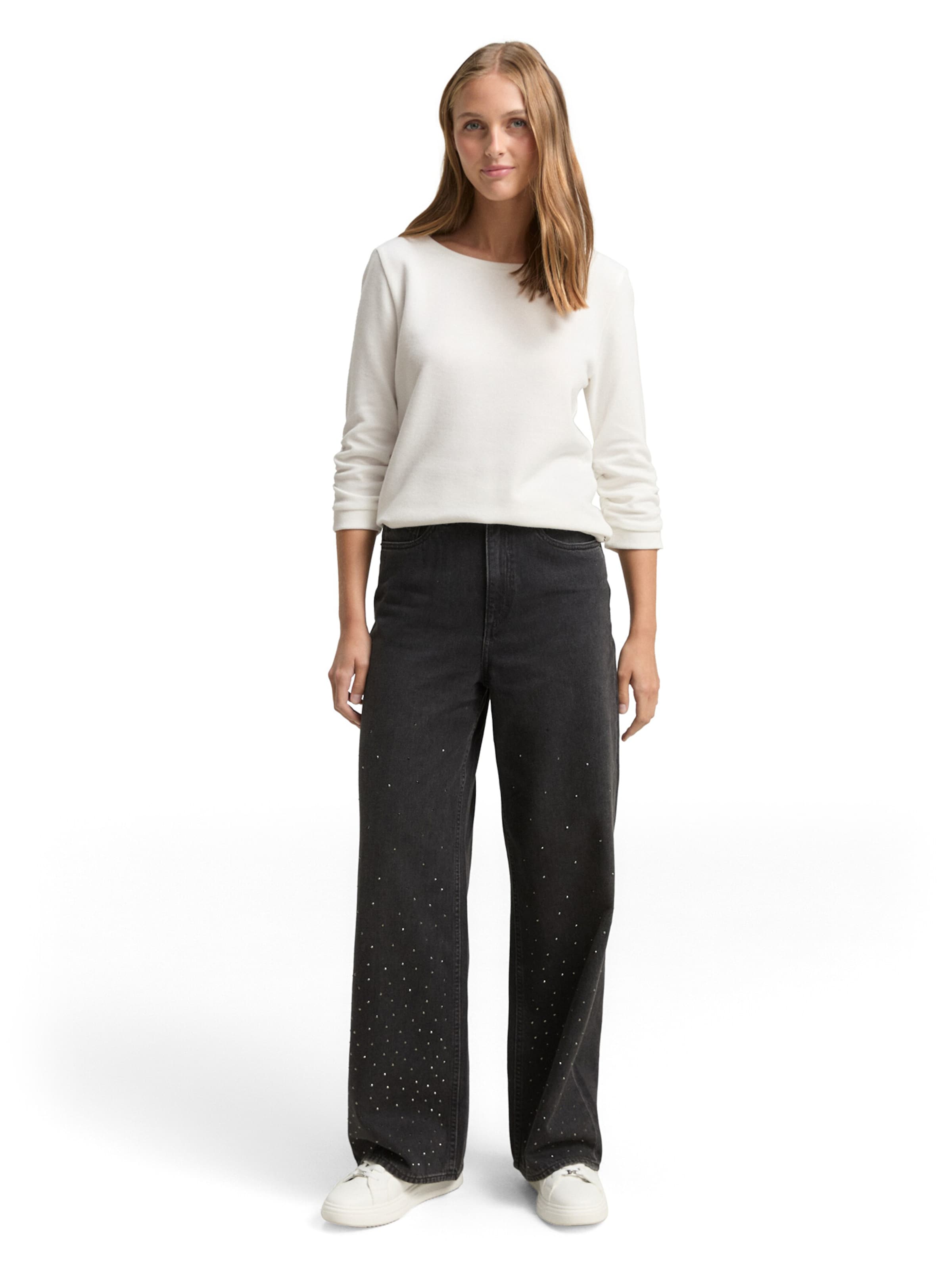 TOM TAILOR DENIM Sweatshirt in White