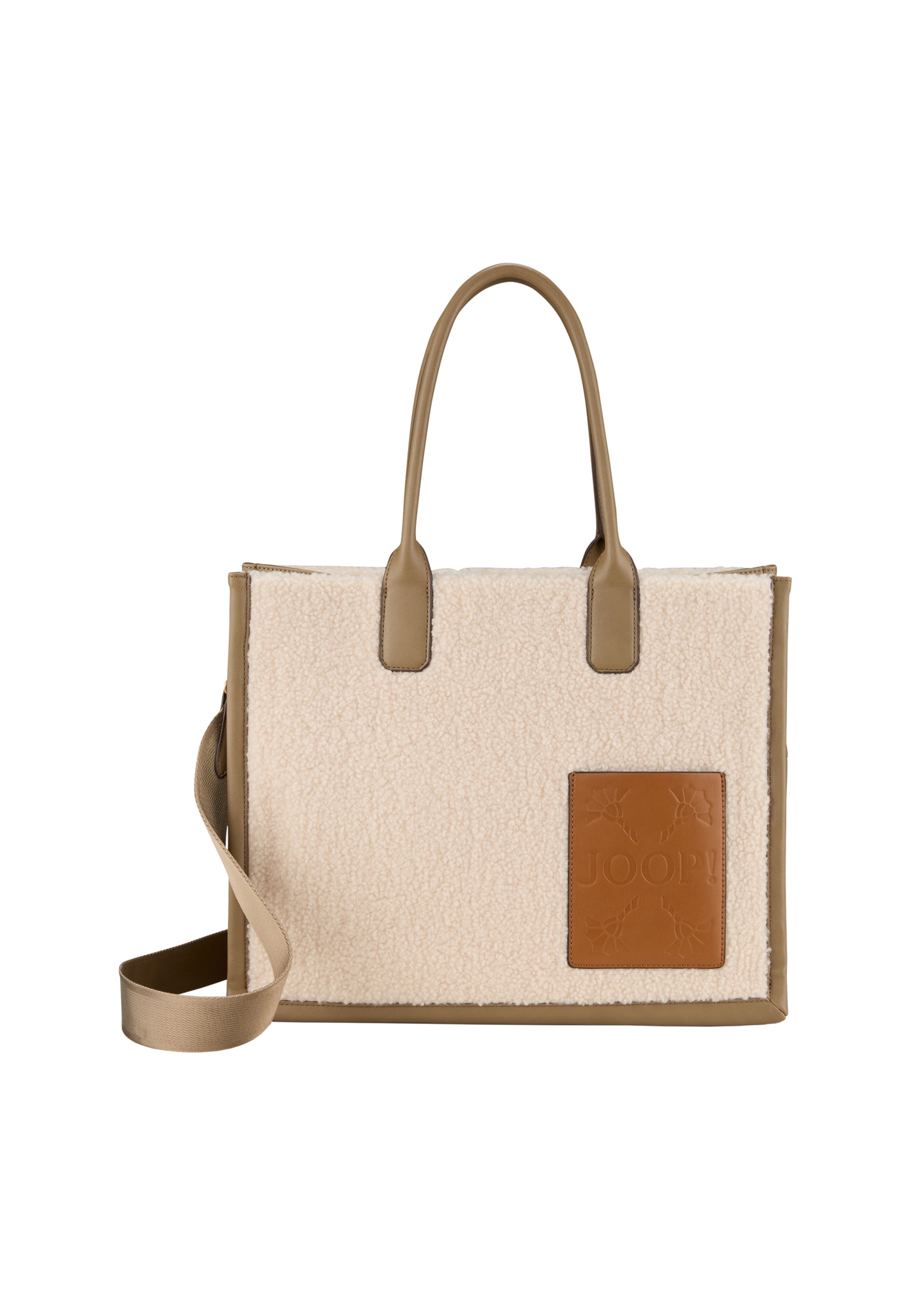 JOOP! Shopper 'Pezza Peluche Aurelia' in Beige: front