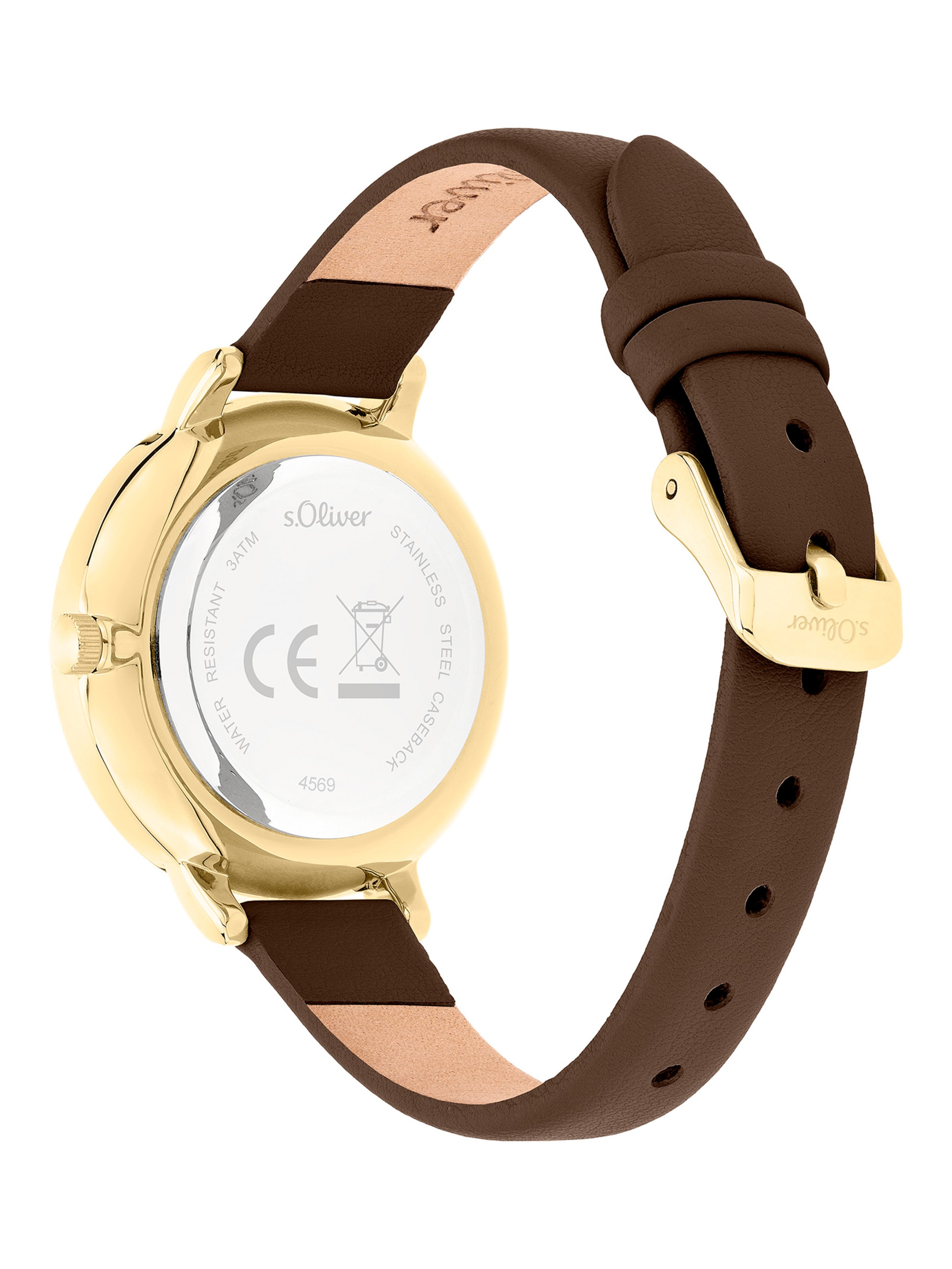 s.Oliver Analog Watch in Brown