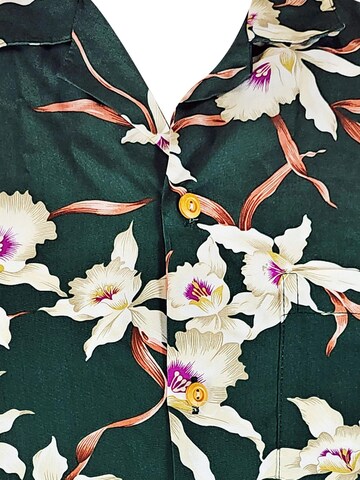 Paradise Found Regular fit Button Up Shirt 'Tom Selleck Rainforest' in Green