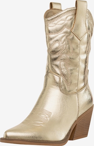 Salinyang Cowboylaarzen in Goud: voorkant