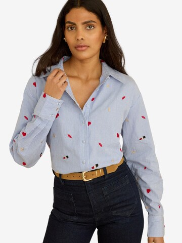 love & roses Blouse in Blue: front