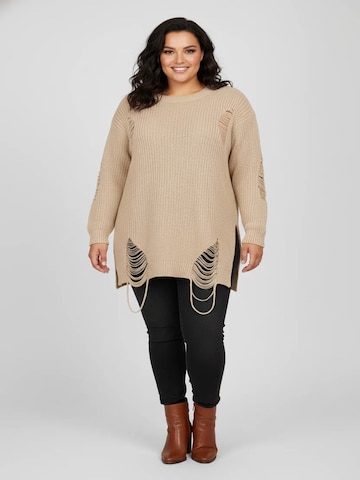 Shape Of You Pullover in Beige: Vorderseite