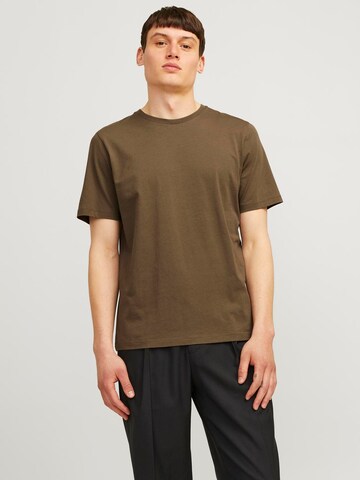 Coupe slim T-Shirt JACK & JONES en marron : devant