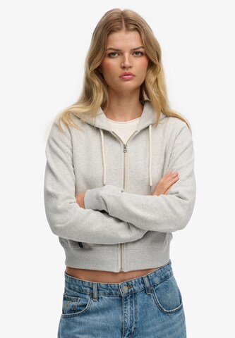 Veste de survêtement 'Essential' Superdry en gris : devant