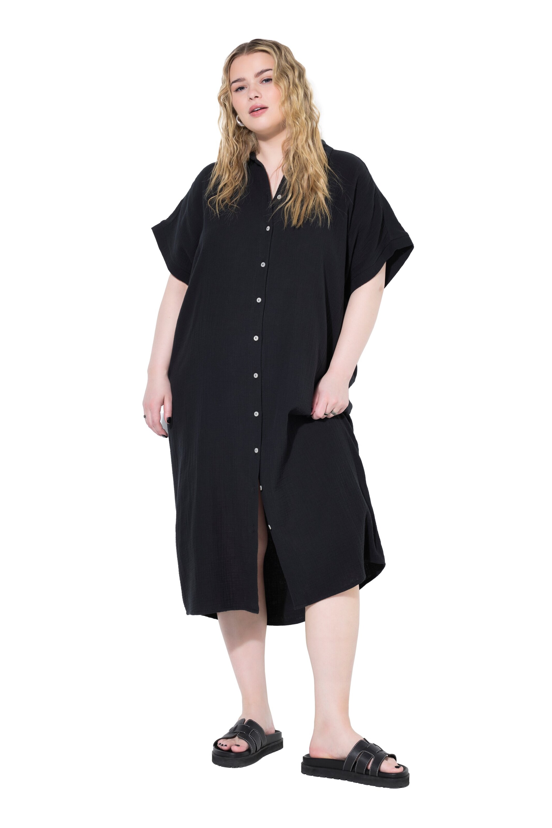 Studio Untold Blousejurk in Zwart: voorkant