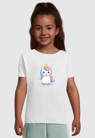 Merchcode Shirt 'Cute Unicorn' in White: front