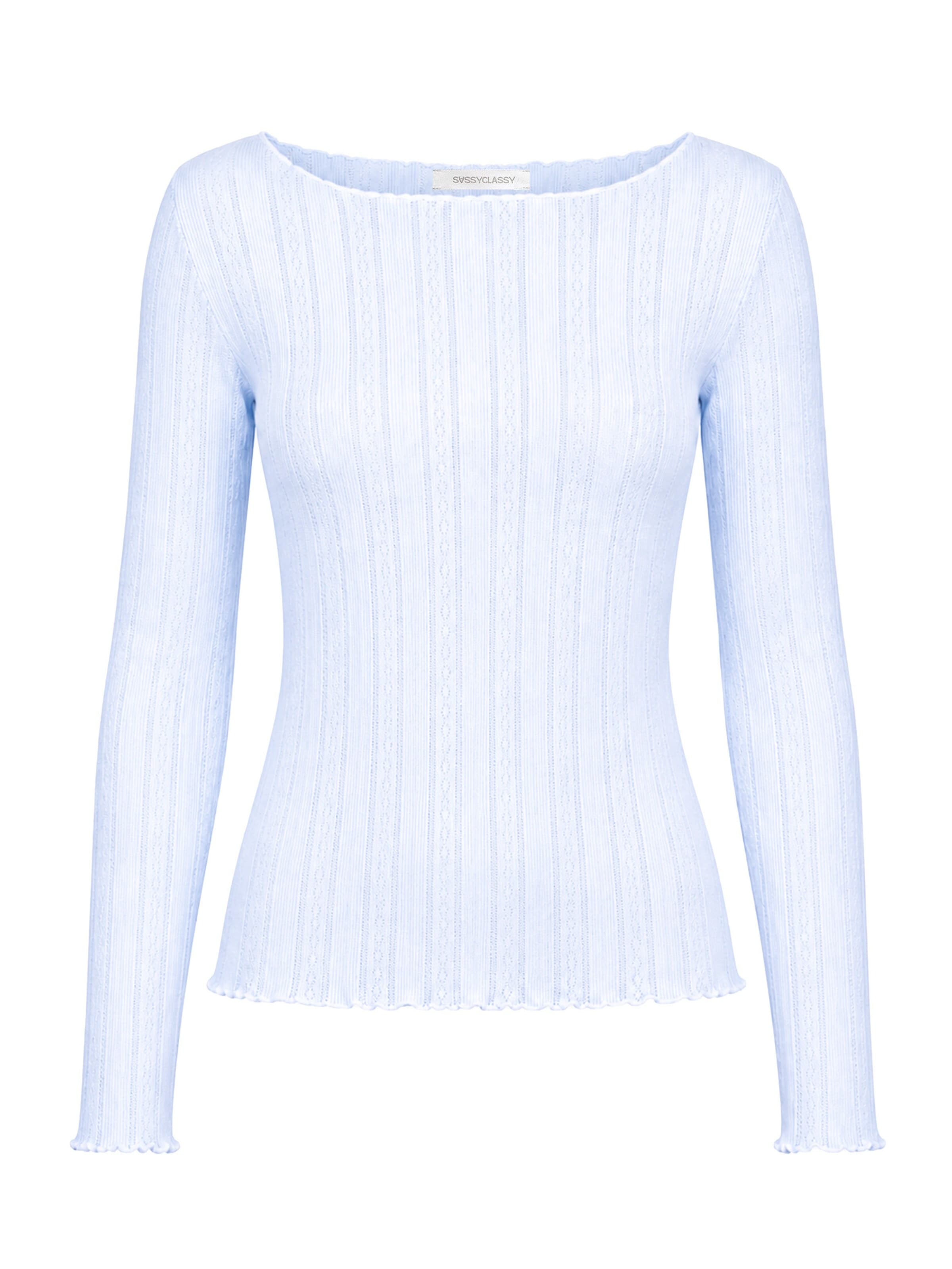 SASSYCLASSY T-shirt i L/regular i pastellblå, Produktvy