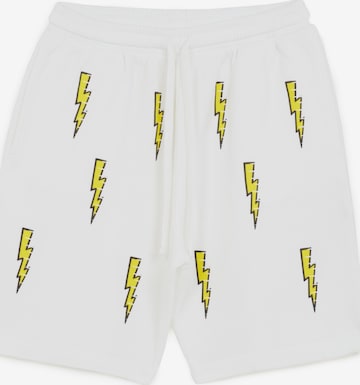 The Rad Black Kids - Loosefit Calças 'Speed Bolt Shorts' em branco: frente