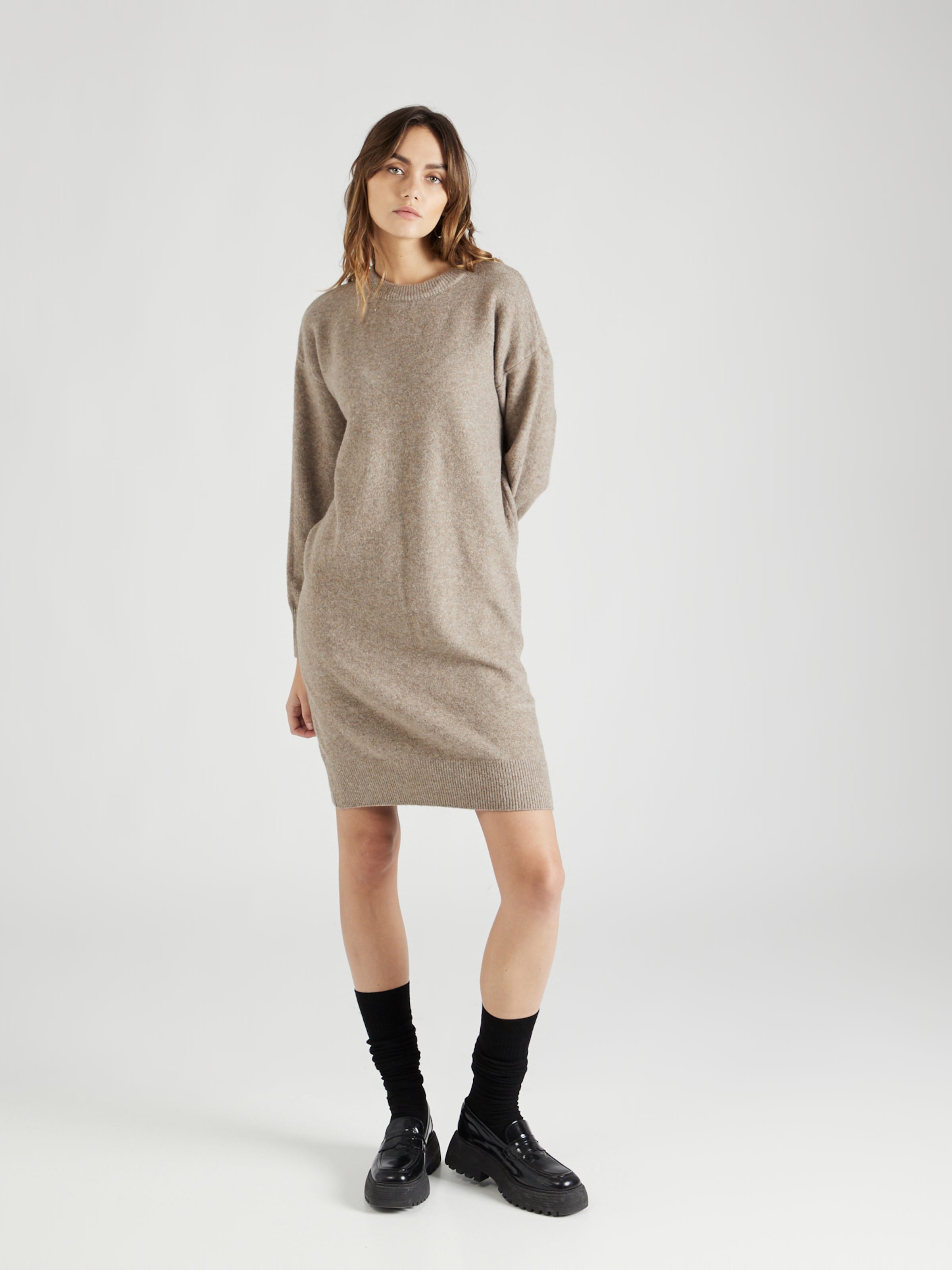 Monki Gebreide jurk in Lichtbruin ABOUT YOU