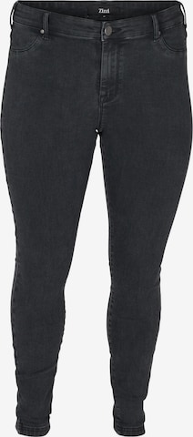 Zizzi Skinny Fit Джегингс в сиво: отпред