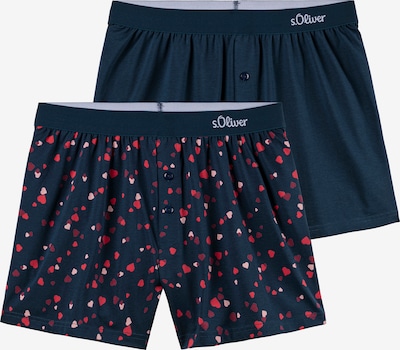 s.Oliver Boxers en bleu nuit / rose / rouge / bordeaux / blanc, Vue avec produit