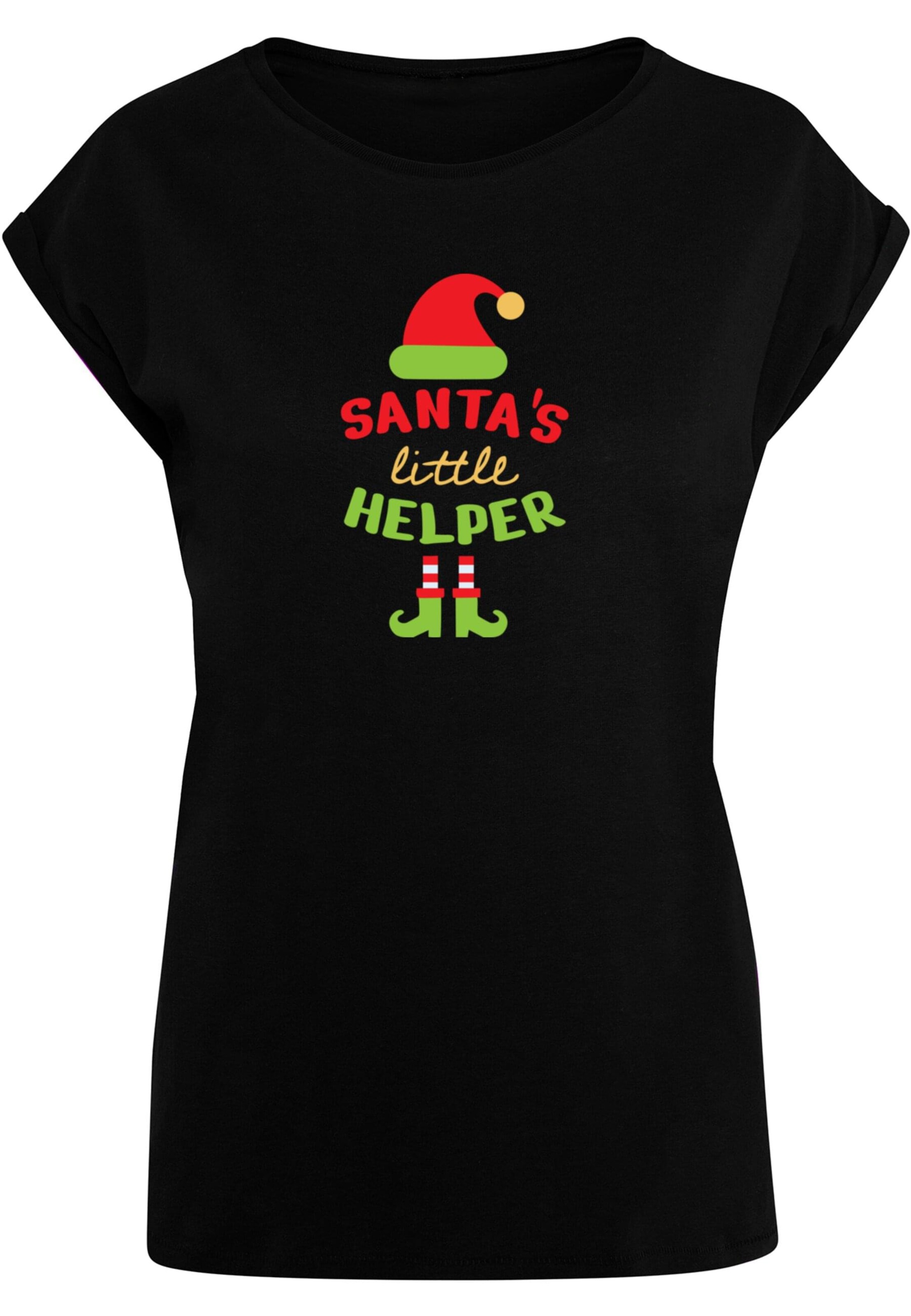 T-shirt 'Christmas Santa´s Little Helper' Merchcode en noir : devant