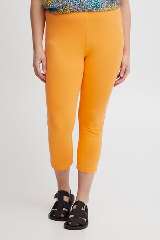 Fransa Curve Skinny Leggings 'Kokos' in Oranje: voorkant