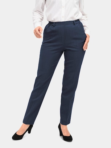 Goldner Regular Pleated Pants in Blue: front