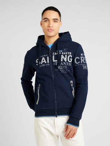 CAMP DAVID Sweatjacke 'Atlantic Crossing' in Blau: Vorderseite