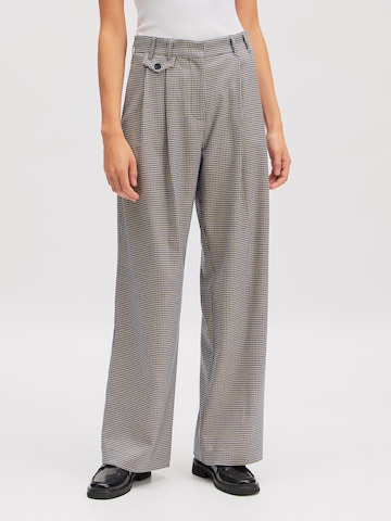 EDITED Zvonové kalhoty Kalhoty se sklady v pase 'Tima' – šedá: přední strana