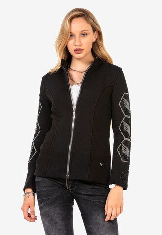 CIPO & BAXX Zip-Up Hoodie in Black: front