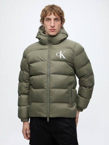 Veste mi-saison Calvin Klein Jeans en vert : devant