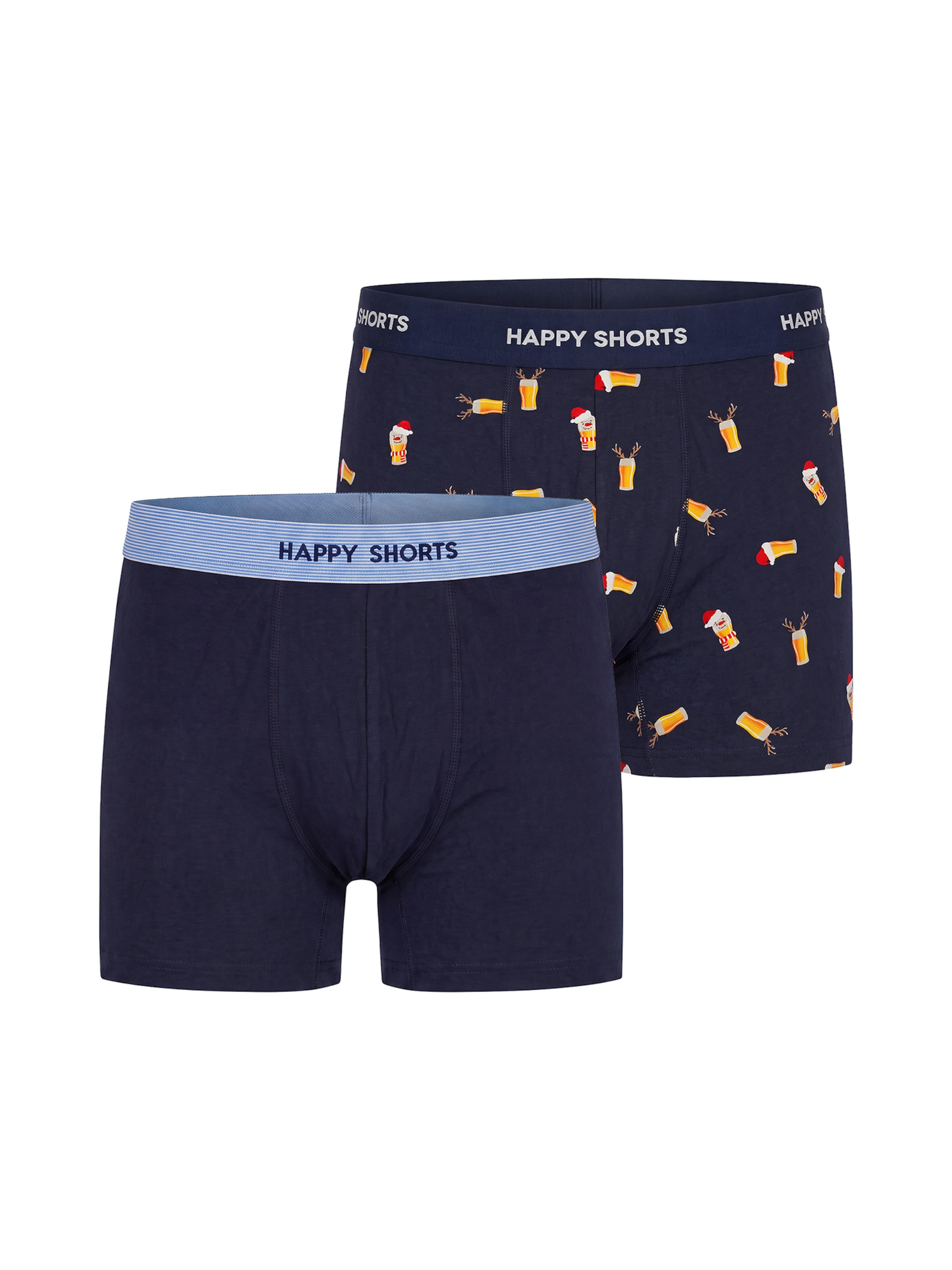 Boxers ' Jersey X-Mas ' Happy Shorts en bleu : devant