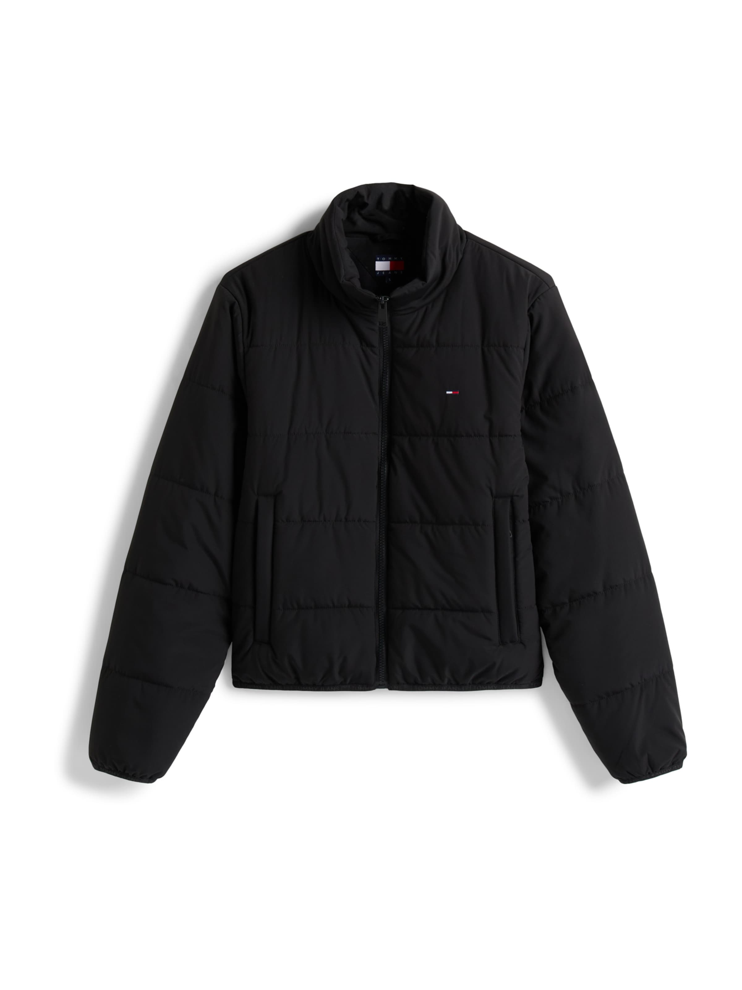 Tommy Jeans Φθινοπωρινό και ανοιξιάτικο μπουφάν σε μαύρο: μπροστά