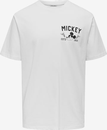 Only & Sons Футболка 'ONSMICKEY MOUSE' в Белый: спереди