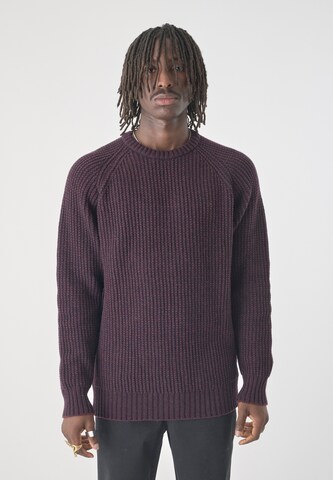 Cleptomanicx Pullover 'Big Ben' in Rot: Vorderseite