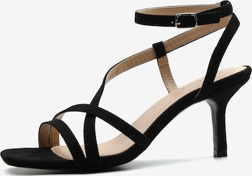 Celena - Sandalias con hebilla 'Chia' en negro: frente