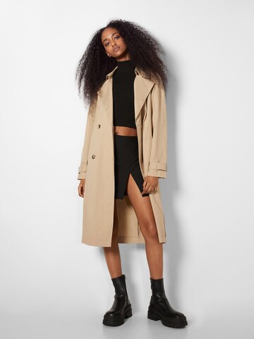 Bershka Between-seasons coat in Beige