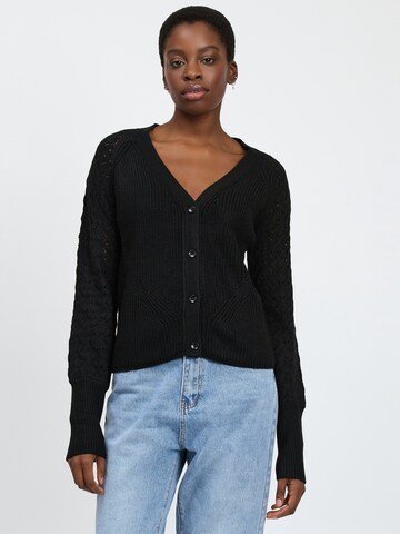 Influencer Knit cardigan in Black: front