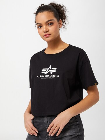 ALPHA INDUSTRIES Shirt in Zwart: voorkant