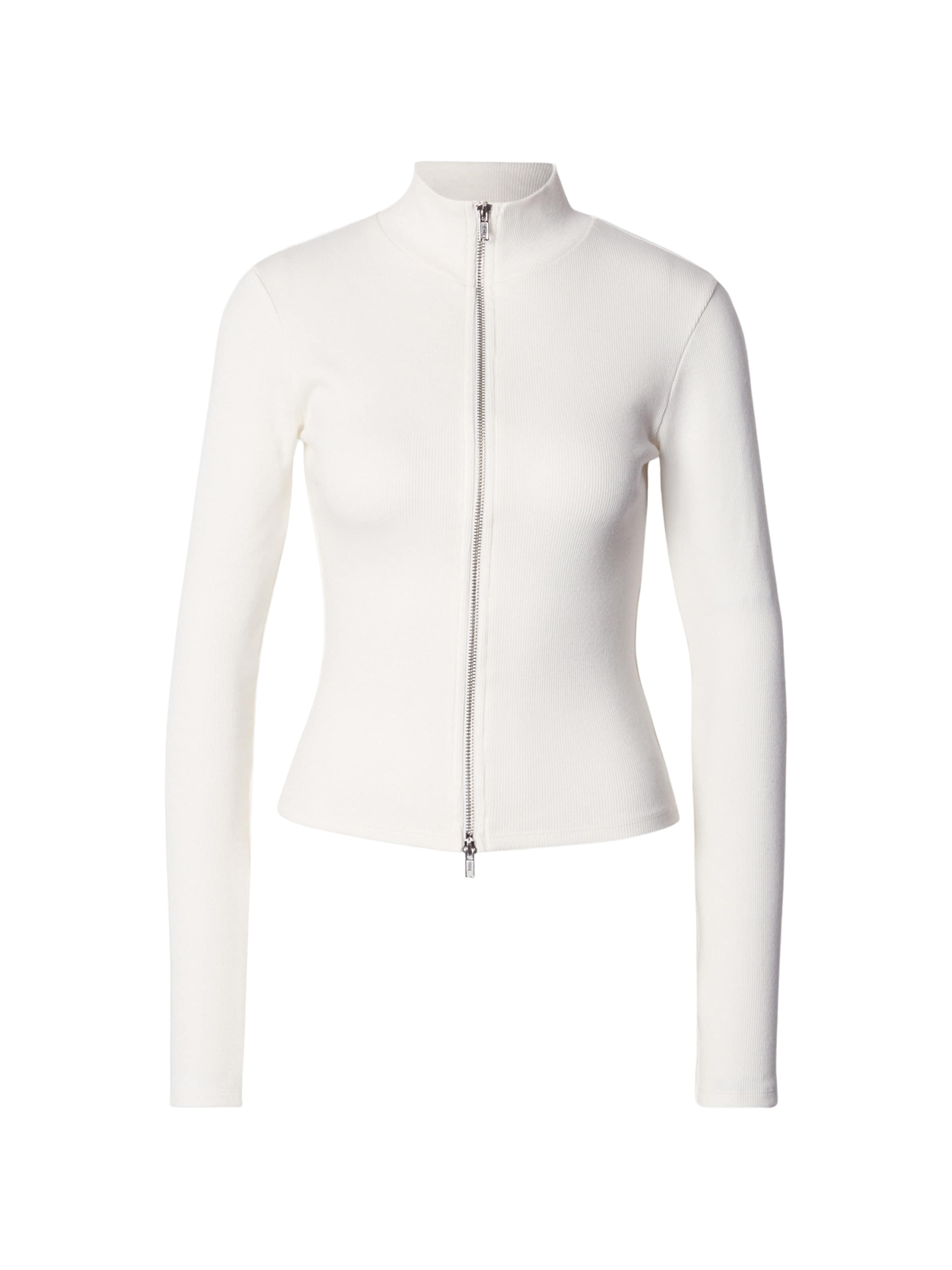 Giacca di felpa di Gina Tricot in bianco: frontale