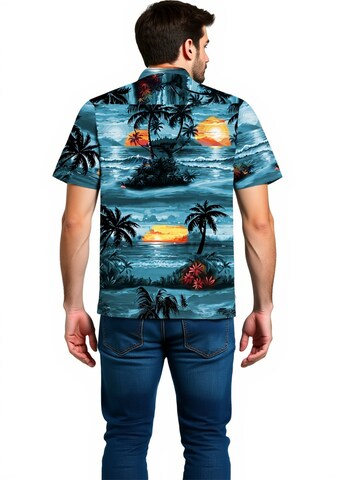 Hawaiihemdshop.de Regular fit Overhemd 'Hawaiihemd Day on Hawaii' in Blauw