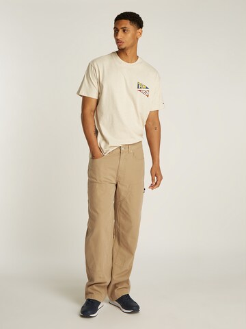 Tommy Jeans Loose fit Trousers 'JAIMIE' in Beige