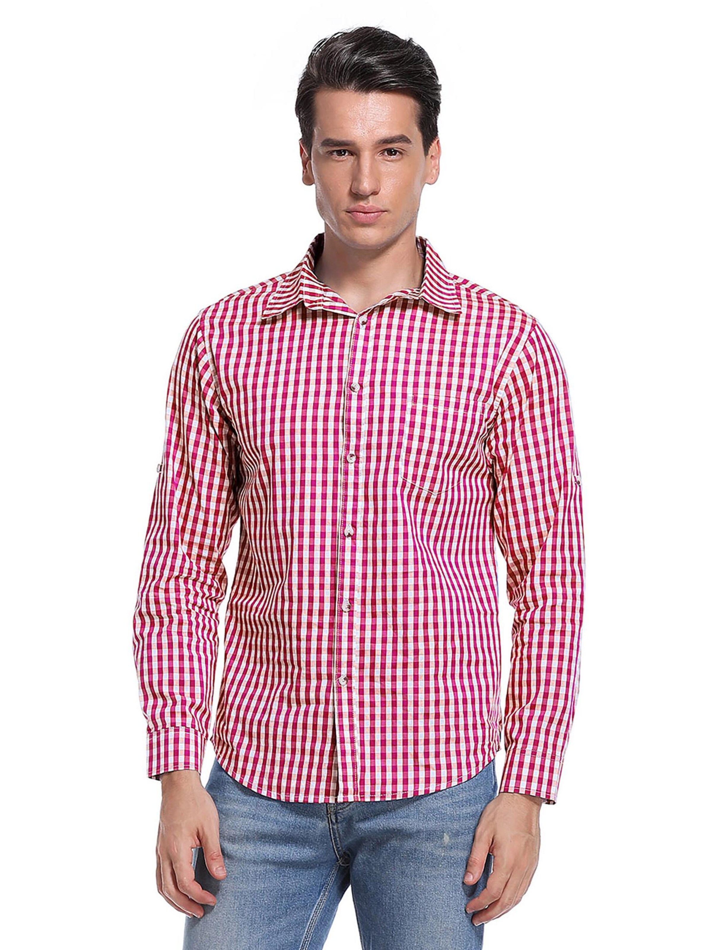 Yesfashion Regular fit Traditional Shirt in Red: front