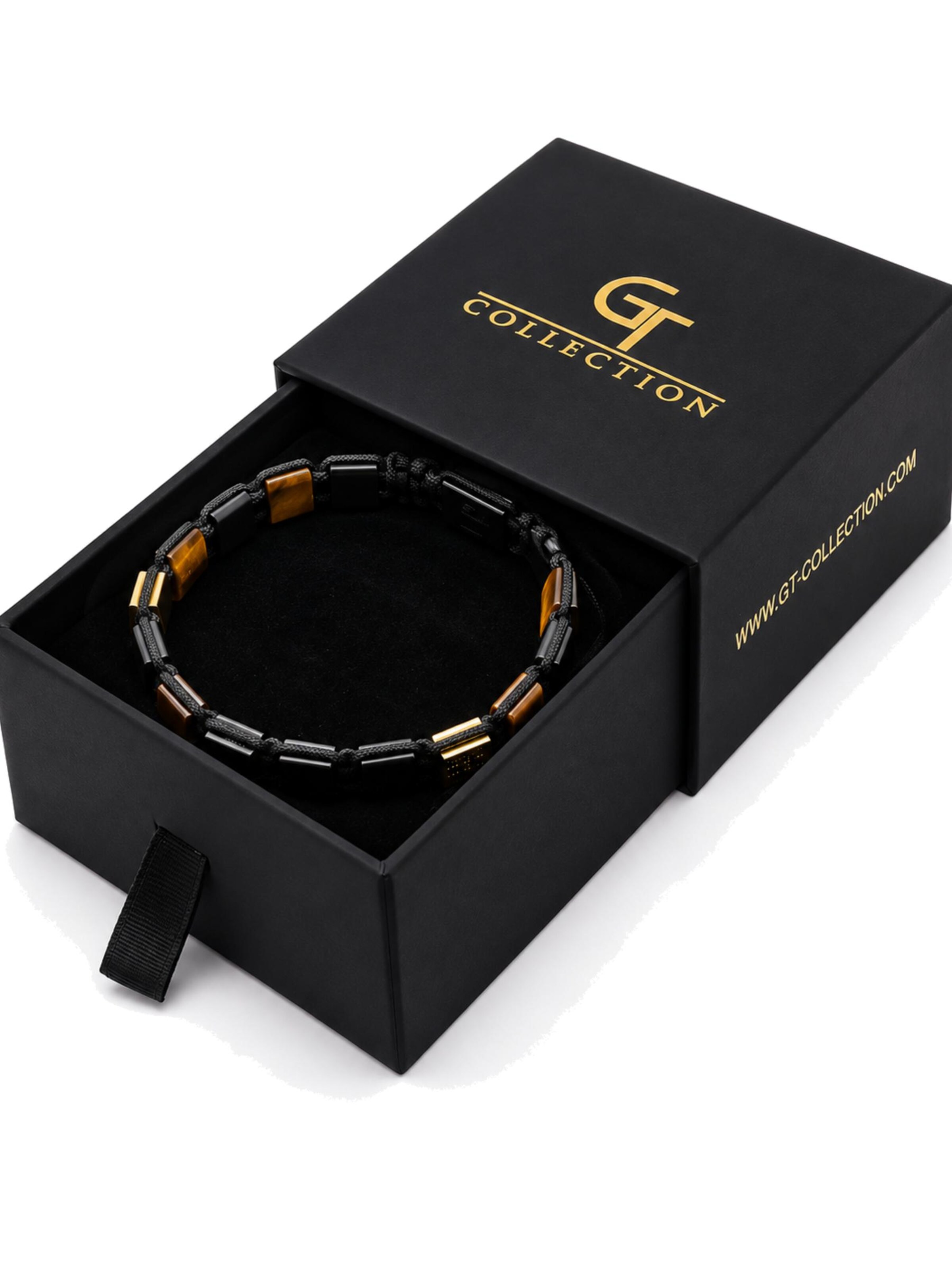 GT Collection Bransoletka 'Flat-Bead' w kolorze brązowy