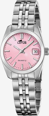 Montre à affichage analogique Lotus en rose : devant