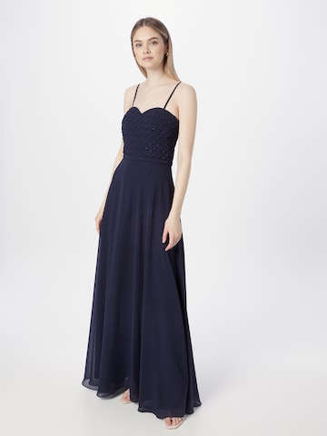 Robe de soirée Laona en bleu : devant