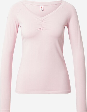 T-shirt 'Savoir Vivre' Blutsgeschwister en rose : devant