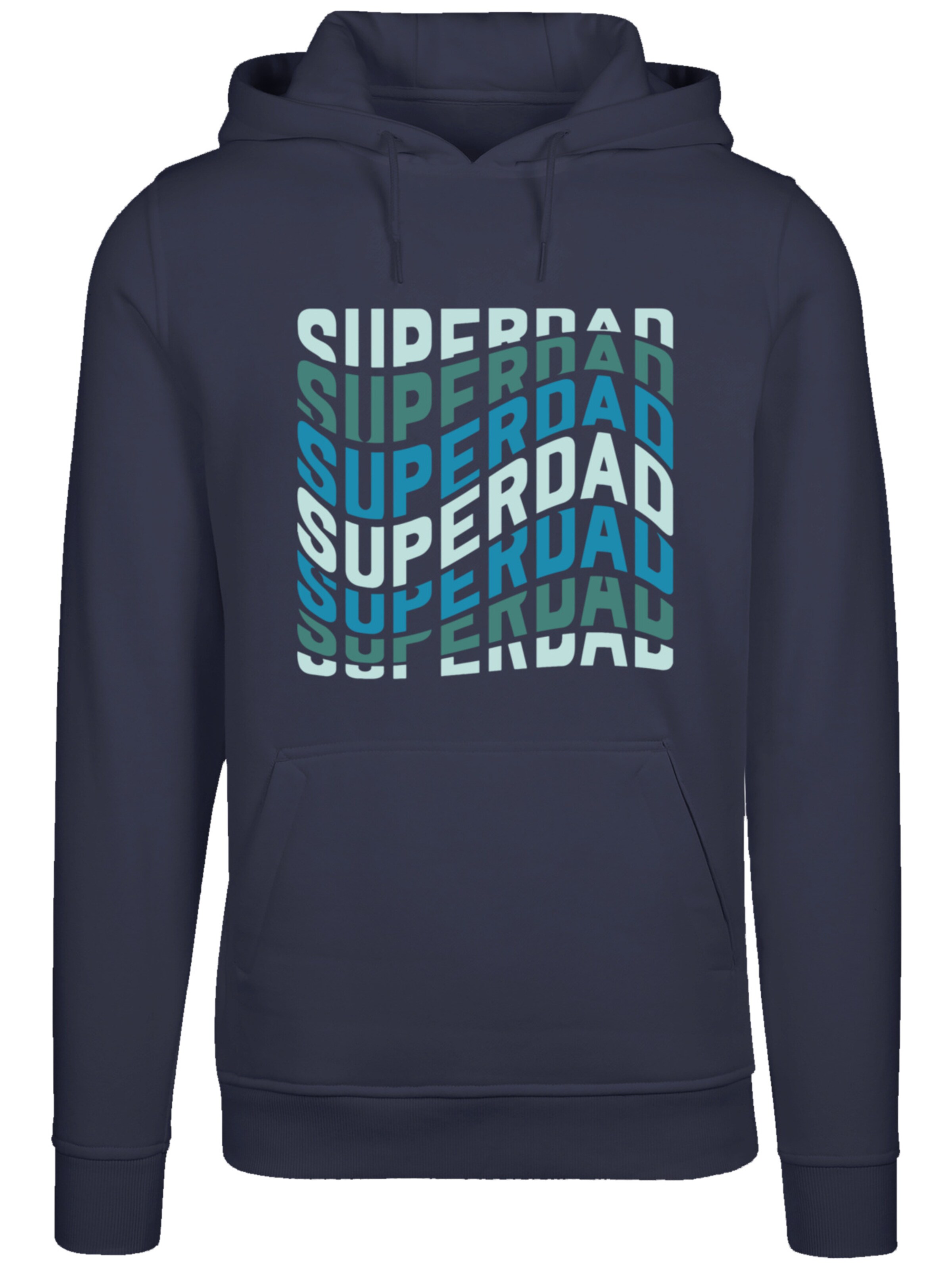 F4NT4STIC Sweatshirt 'Super Dad Retro Trend Vatertags Design für Papas' in Blau: Vorderseite