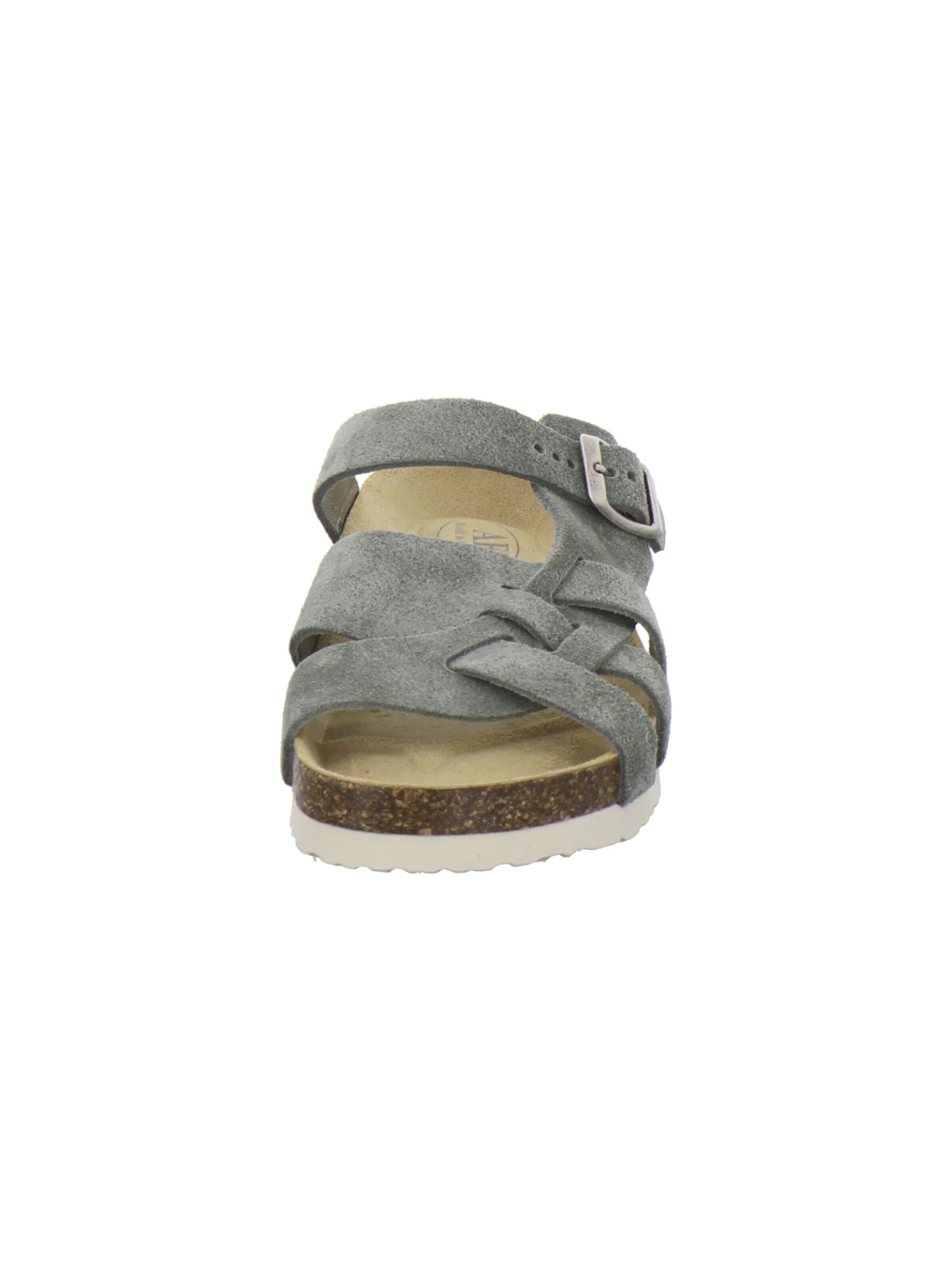 AFS-Schuhe - Zapatos abiertos 'Pantoletten Damen Kralle olive Veloursleder' en verde
