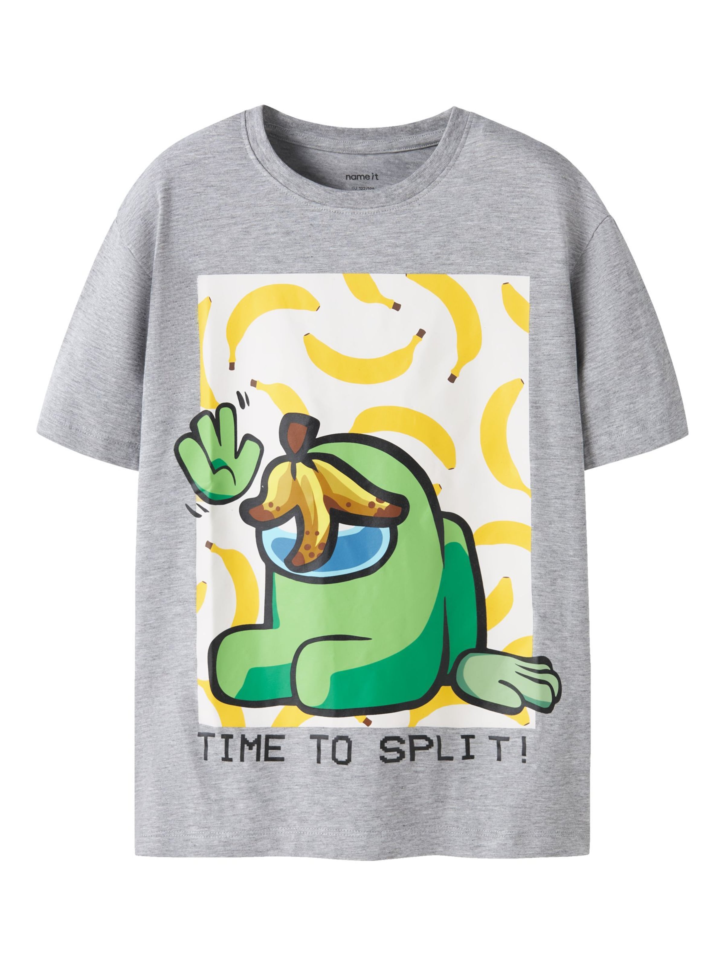 NAME IT Shirt 'Among Us' in Grijs: voorkant