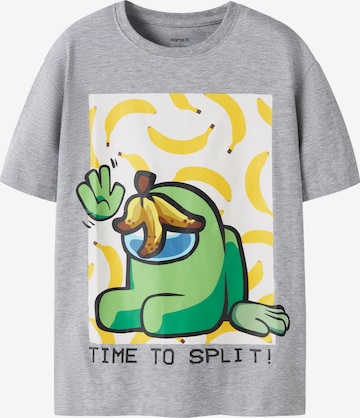 NAME IT Shirt 'Among Us' in Grijs: voorkant