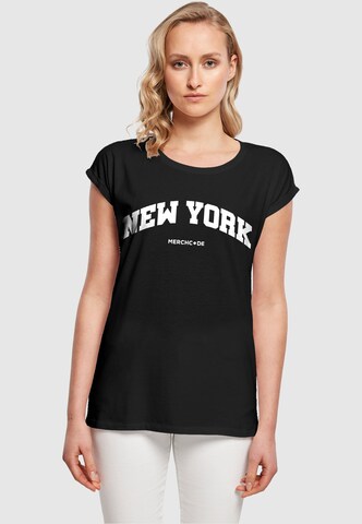 Merchcode Shirt 'New York' in Zwart: voorkant