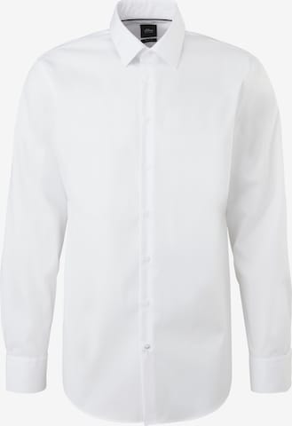 Coupe slim Chemise s.Oliver BLACK LABEL en blanc : devant