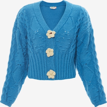 ebeeza Knit Cardigan in Blue: front