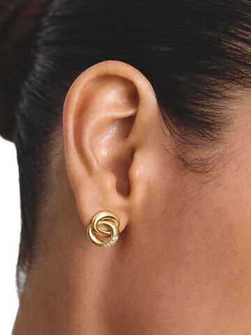 Thomas Sabo Ohrstecker Together mit weißem Zirkonia in Gelb