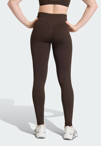 ADIDAS PERFORMANCE Skinny Workout Pants 'Essentials' in Brown